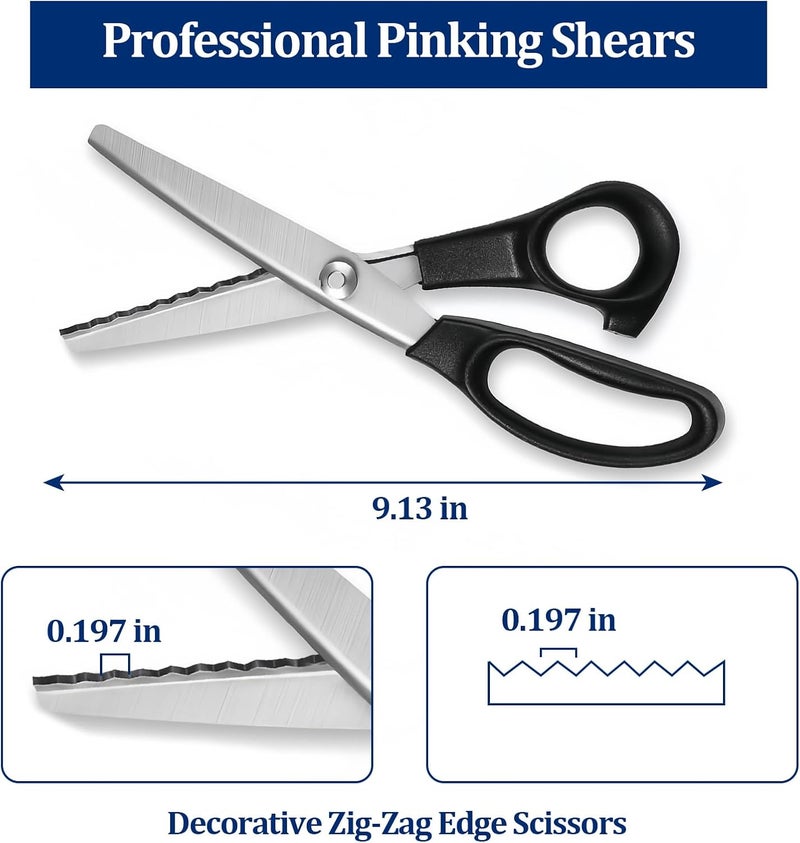 smrtcol Pinking Shears for Fabric Sewing Scissors with Decorative Zig Zag Edge Handheld Dressmaking for Leather, Paper, Crafting, Quilting & Tailoring (1 Pack) - Image 2